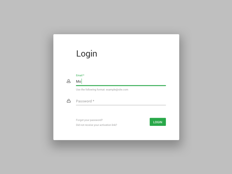 Minimalistic login UI.