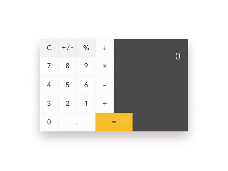 DailyUI, 004 - Calculator