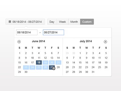 Calendar UI calendar controls custom date range date date range ui
