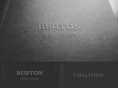 Coalition Embossed burton collaboration embossed logo serif wordmark