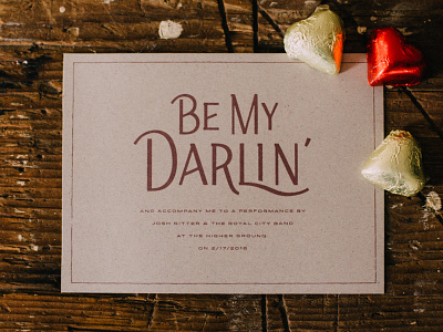 Be My Darlin' Printout lettering lyric print valentine valentines day