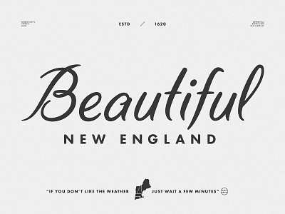 Beautiful New England Type Lockup beautiful lettering lockup new england states type