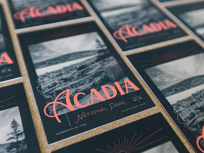Acadia Type Hike Postcard acadia layout lettering national parks postcard type hike typography