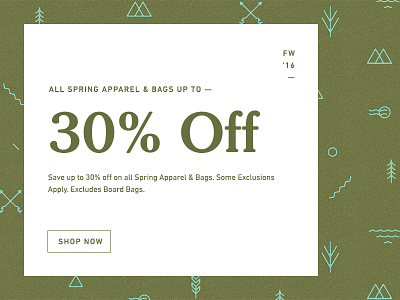 Burton Brand Palette Sale Banner arrows color feather icons mountains palette pattern texture tree water
