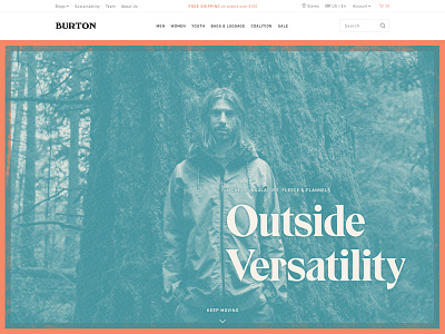 Burton Outside Versatility Hero bitmap eksell hero landing page overprint spot color