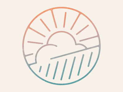 Rain or Shine Sticker cloud gradient icon mark rain stamp sticker sun texture
