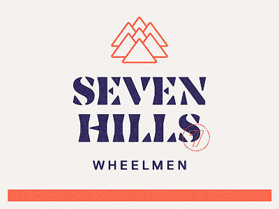 Seven Hills Wheelmen Lockup badge bike hills jersey lettering mountains noe replica seven stencil texture