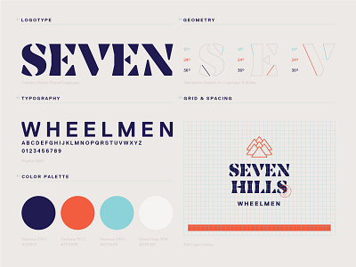 Seven Hills Wheelmen Brand Guidelines brand branding color geometry grid guidelines lockup logotype palette typography