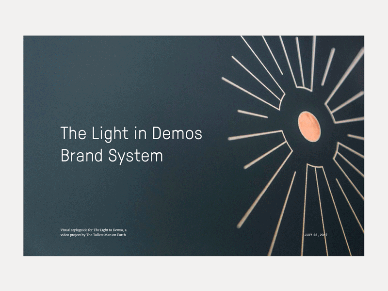 The Light in Demos Direction color lockups logo logotype moodboard typography wordmark