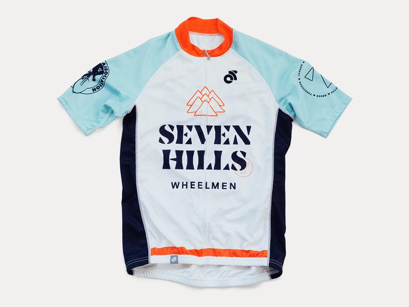 Seven Hills Wheelmen Cycling Kit bike biking cycling jersey kit lettering logotype mountains