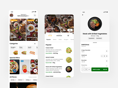 Food Delivery App app delivery design food graphic design menu minimal order typography ui ux