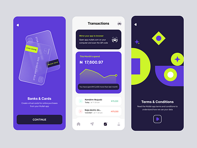 Mullah app explorations animation cards crypto dashboard fintech lightmode mobile uidesign ux uxdesign virtual cards web