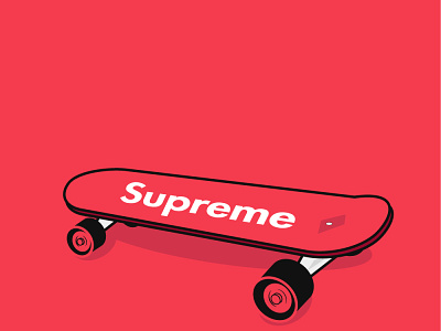 supreme skates benin design illustration isometric design nigerian red skateboard supreme vector