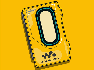 walkman adobe illustrator benin creative cloud design illustration isometric design nigerian sony vector walkman yellow