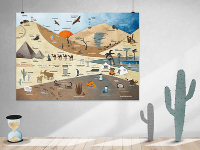 The Desert Map design illustration poster print
