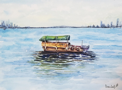 boat boat hand drawn illustration sea watercolor watercolor art watercolor painting