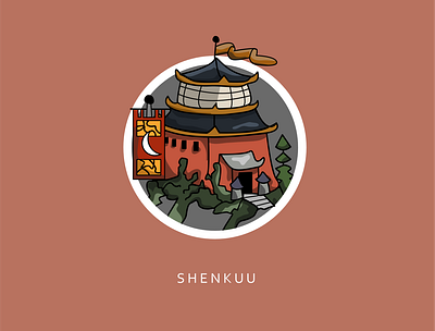 Worlds of Neopia Icon Collection: Shenkuu badge digital art flat flat vector graphics icon icon design icon set illustration neopets red and black temple vector