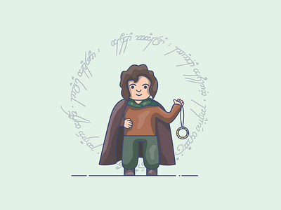 Lord of the Rings: Frodo adventure character character design digital digital art digital illustration fantasy flat green icon icon design iconography illustration lord of the rings lotr vector vector art vector graphic vector graphics vector illustration