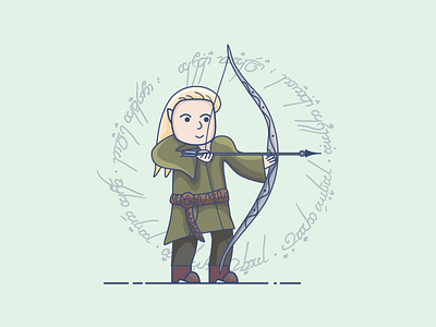 Lord of the Rings: Legolas affinity character character design digital art elf fantasy flat flat vector forest green icon icon design icon set illustration lord of the rings lotr vector vector graphic woodland