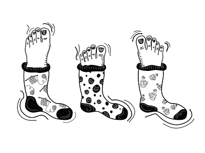 Feet on my socks black and white cosy digital art drawing feet graphics illustration lineart linework socks vector vector graphic vector illustration warm winter
