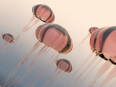 Pastel Jellyfish 3d animation 3d art cinema4d illustration