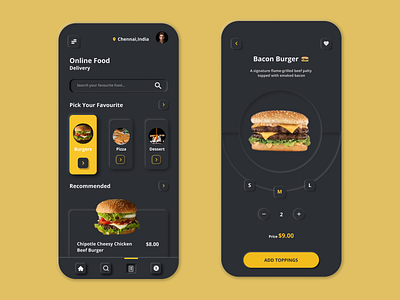 Online Food Delivery App branding neumorphism ui ux ui