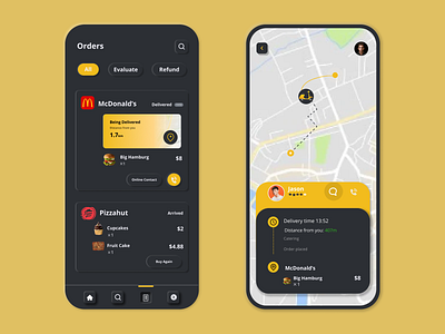 Online Food Delivery - Order and Track your Orders neumorphism ui ux ui