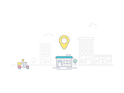 Pickup Location city clean e commerce illustration location pickup vector