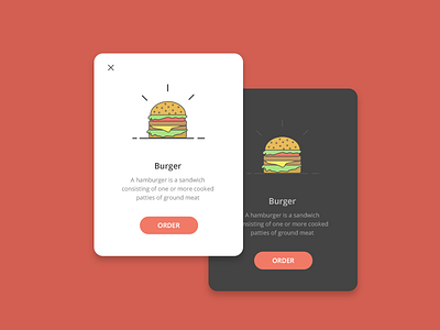 Burger Purchase burger card clean illustration minimal mobile order purchase vector