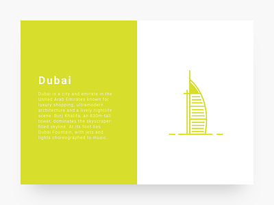 City illustration 1 : Dubai card city cityillustrationseries dubai icon illustration line series ui yellow