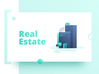 Real Estate Illustration apartment building design estate gradient green illustration real stay vector