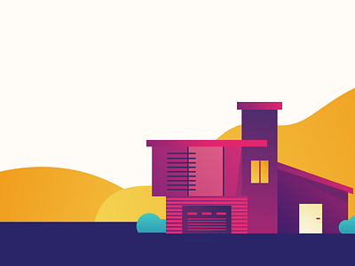 Villa city dribbble gradient homestay house illustration landscape minimal stay travel villa