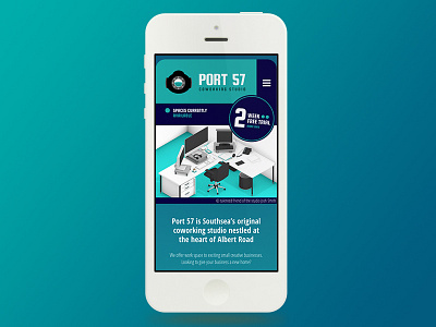 New Port 57 Website coworking mobile website