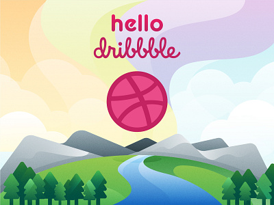 Hello Dribbble branding design flat illustration logo minimal vector