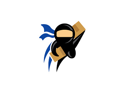 Ninja Shipping Logo branding cartoon funny icon illustration illustrator logo mascot ninja vector