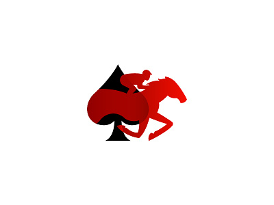 Spadejockey ace branding clean design horse illustration illustrator logo minimal red spade stable vector