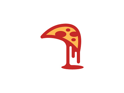 Tazty pizza branding clean design drop food illustration illustrator logo minimal pizza red vector
