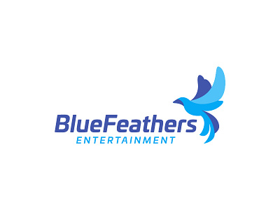 Blue Feathers Entertainment bird bird icon bird logo blue branding colors design illustrator logo minimal vector