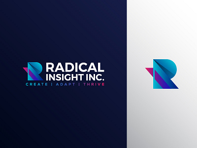 Radical Insight Logo blue branding clean design logo minimal modern logo r logo ri logo vector vibrant vibrant colors