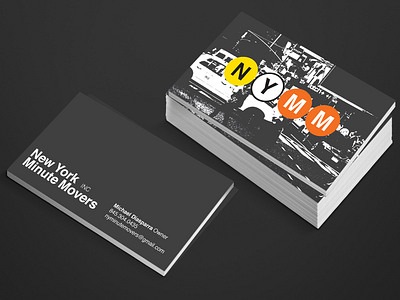 New York Minute Movers Business Cards branding business card typogaphy