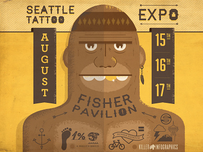 Tatted Squatch anchor bigfoot expo fisher pavilion gold hairy killer infographics momma squatch sasquatch seattle tattoo tooth
