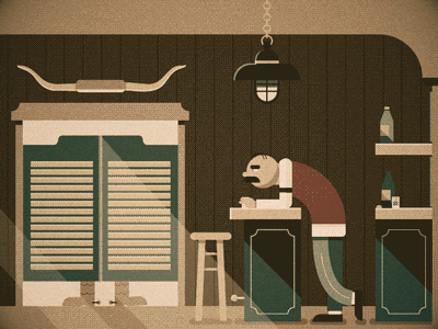 Keeper of the Saloon in Action after effects animation bar classic gif illustrator killer infographics sepia wa whiskey