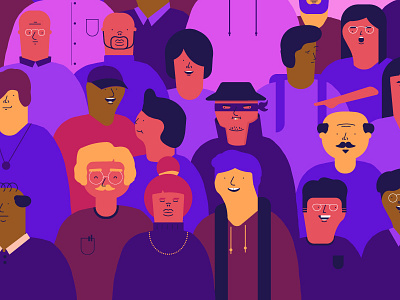 Error Reporting bad boy bandit character crowd frontend illustrator logrocket mob purple