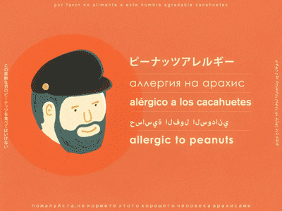 Frame by Frame Allergies allergies animation beard character design frame by frame language photoshop texture travel typography vector