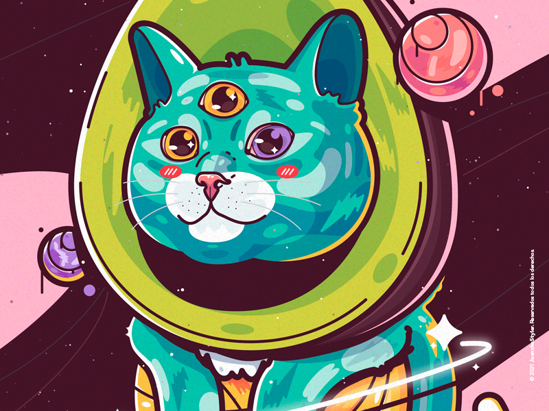 Gato 🐱Aguacate🥑 Galáctico🪐 Ancestral☄️.ᴳᴬᴳᴬ art beauty cat character color cool crazy creative design illustration venezuela