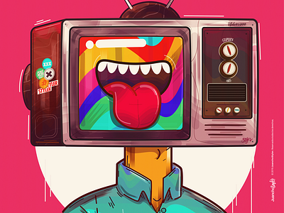 Psychedelic TV design illustration