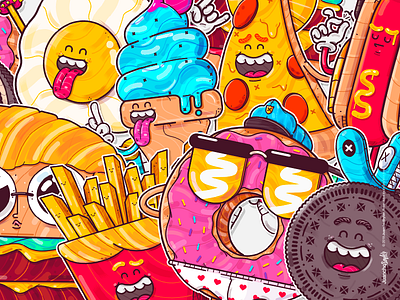 FoodStyler. art beauty color cool creative fodd hamburger icecream illustration oreo venezuela