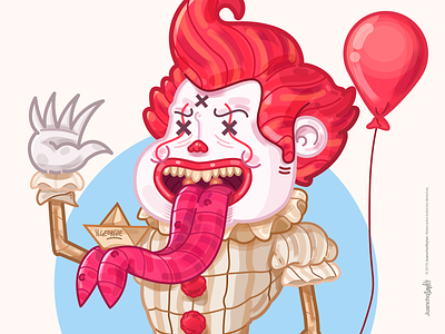 Pennywise. art beauty character clown color cool crazy creative design illustration it pennywise red relax venezuela