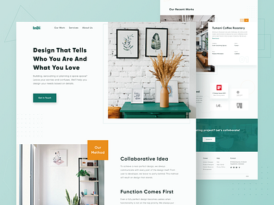 Indi - Interior Design Landing Page clean design interior design landing page logo minimalism uidesign web design