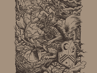 Sir Nutalot anthropomorphism childrens book crosshatching eichhorn fantasy folklore hatching illustration penandink ratatöskr squirrel